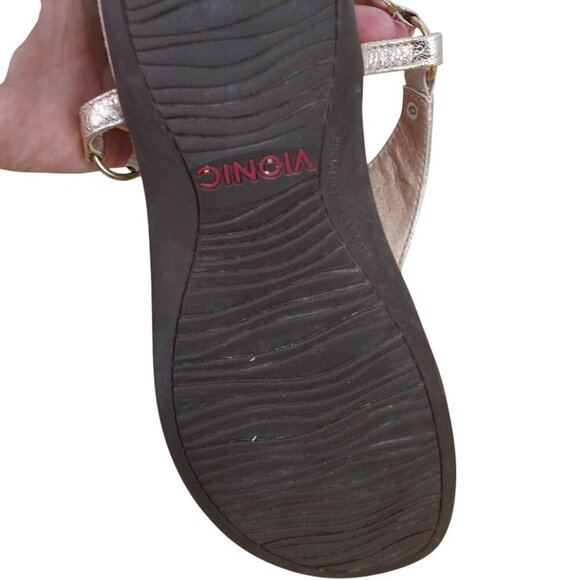 Vionic Kirra Metallic Toe-Post Sandals Size 6 US Thong Style - Picture 8 of 9